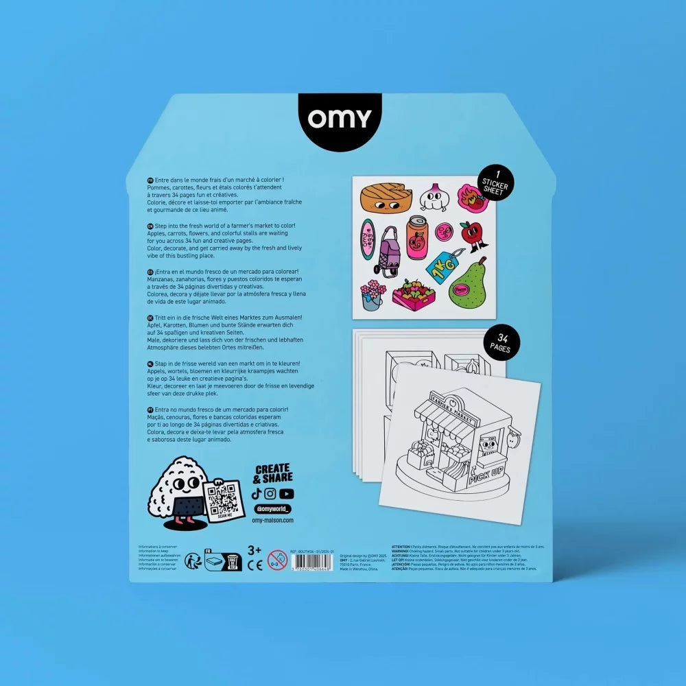 Omy Livro de colorir com adesivos - Mercado